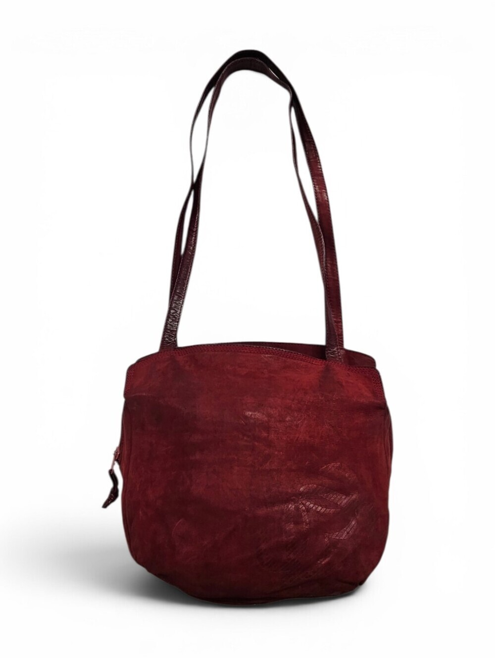 Loewe Vintage Nappa Leather Anagram Shoulder Bag In Deep Red